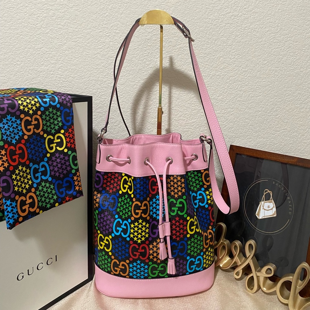 GG Psychedelic Bucket Bag - Pink/Black